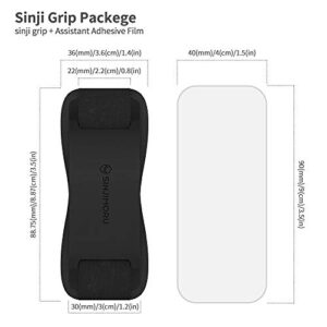 Sinjimoru Silicone Mobile Phone Grip with Stand, Cell Phone Stand for Desk & Secure iPhone Holder Strap for All Smartphone. Sinji Grip Silicone Black