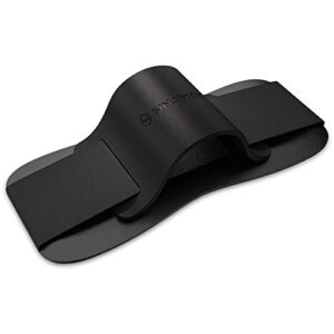 Sinjimoru Silicone Mobile Phone Grip with Stand, Cell Phone Stand for Desk & Secure iPhone Holder Strap for All Smartphone. Sinji Grip Silicone Black