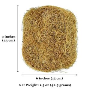 Meric Coconut Fiber for Birds, Parakeet Nesting Material for Comfortable Bedding in Nesting Box, Great for Nest Building and Hideouts, 1.5 oz