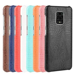 HualuBro Xiaomi Redmi Note 9S Case, Redmi Note 9 Pro Case, Premium PU Leather Ultra Slim Shockproof Back Bumper Protective Case Cover for Redmi Note 9S Phone Case (Cro Black)