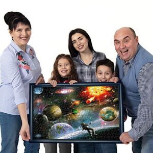 jigsaw puzzles 1000 pieces for teens and adults - challenging puzzle game astronaut travelling around galaxy space 29x20 inch