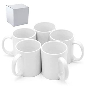 mysub sublimation mugs, cups 11oz sublimation ceramic blank coffee mugs,white cups, sulimation blanks, blank white mugs-36 pack bulk bundle (36pc white)