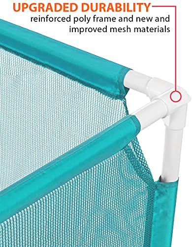 KITLIFE Pool Storage Bin, Pool Toy Storage Cart, Durable UV Resistant Fabric Resists Fading and Cracking, Medium Size 36 x 36 x 24, Bonus Mesh Bag Included Teal