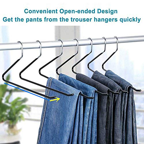 Corodo Pants Hangers, 10 Pack Pants Hangers Non Slip, Space Saving Hangers for Pants, Rubber Coating Short Neck Hangers