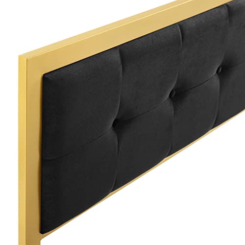 Modway Teagan Tufted Performance Velvet King Headboard in Gold Black