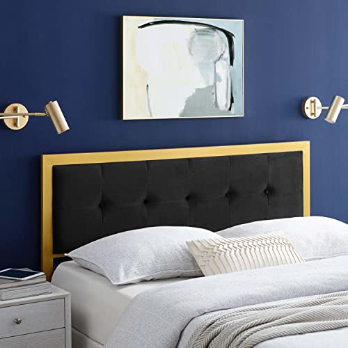 Modway Teagan Tufted Performance Velvet King Headboard in Gold Black