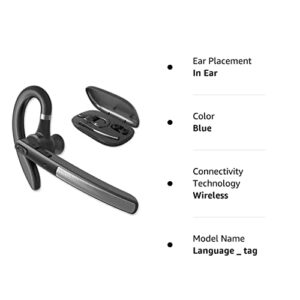 Bluetooth Headset Bluetooth Earpiece for Cellphones - BlueFit Wireless Blue Tooth 5.0 Head Set in-Ear Piece w/Mic Microphone for Cell Phone Hands-Free Noise Canceling for Car