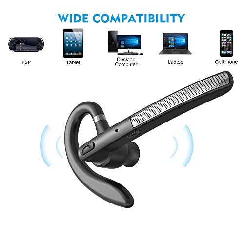 Bluetooth Headset Bluetooth Earpiece for Cellphones - BlueFit Wireless Blue Tooth 5.0 Head Set in-Ear Piece w/Mic Microphone for Cell Phone Hands-Free Noise Canceling for Car