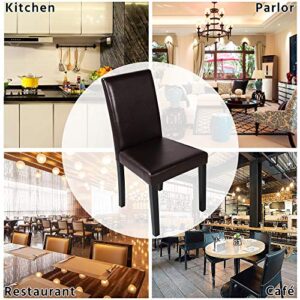 Topeakmart Dining Room Chairs Kitchen Dining Chairs Side Chairs for Kitchen, Restaurants, Dinning Room Brown, Set of 4