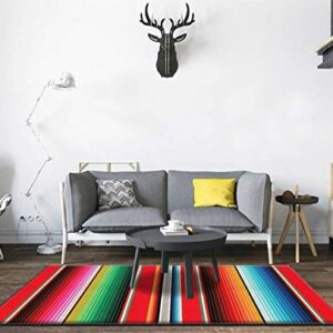 Mexican Rug Pattern Serape Stripes Vector Detail Background with Area Rugs Floor Mat Non Slip Throw Rugs Soft Door Mat Nursery Carpet for Living Room Home Indoor Outdoor Runner Rugs Yoga Mat