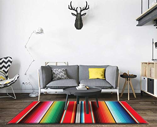 Mexican Rug Pattern Serape Stripes Vector Detail Background with Area Rugs Floor Mat Non Slip Throw Rugs Soft Door Mat Nursery Carpet for Living Room Home Indoor Outdoor Runner Rugs Yoga Mat