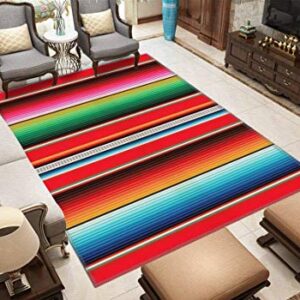 Mexican Rug Pattern Serape Stripes Vector Detail Background with Area Rugs Floor Mat Non Slip Throw Rugs Soft Door Mat Nursery Carpet for Living Room Home Indoor Outdoor Runner Rugs Yoga Mat