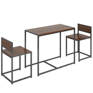 SogesHome Compact Dining Table Set with 2 Chairs, Small 3 Piece Lunch Table Set, Breakfast Table Chair Set for Kitchen, Living-Room