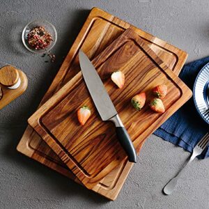 jalz jalz Wooden Cutting Board for Kitchen Acacia Wood Chopping Board for Meat, Vegetables, Fruit & Cheese, 15x10 Inches