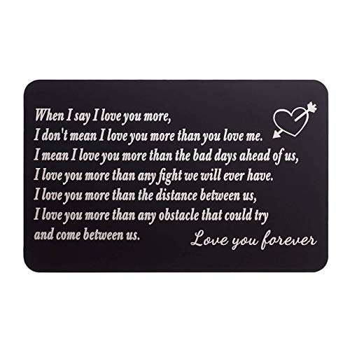 Personalized Engraved Wallet Card Insert for Husband Boyfriend - I Choose You - Romantic Custom Love Message Metal Card for Him from Wife Girlfriend for Birthday Christmas Valentines Anniversary Day