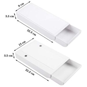 Boao 2 Pieces Desk Pencil Drawer Organizer Self-Adhesive Drawer Pencil Tray Pop-Up Latent Desktop Drawer Tray Expandable Under The Table Drawer Organizer for Office School Home Desk (White, 2 Size)