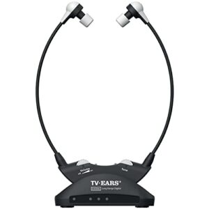 tv ears 5.8 digital wireless headset system - long range, personal volume control, quiet to loud, supports all tvs, ideal for seniors & hearing impaired, plug n' play, no audio delay, dr rec - 22741
