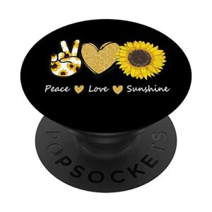 peace love sunshine sunflower popsockets popgrip: swappable grip for phones & tablets