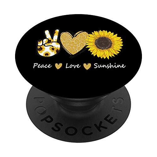 Peace Love Sunshine Sunflower PopSockets PopGrip: Swappable Grip for Phones & Tablets