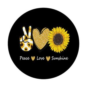 Peace Love Sunshine Sunflower PopSockets PopGrip: Swappable Grip for Phones & Tablets