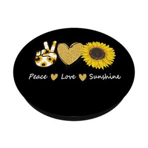 Peace Love Sunshine Sunflower PopSockets PopGrip: Swappable Grip for Phones & Tablets