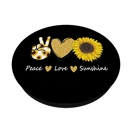 Peace Love Sunshine Sunflower PopSockets PopGrip: Swappable Grip for Phones & Tablets