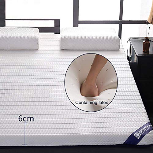 100% Natural Latex Mattress,Breathable Super Soft Foldable Tatami Mattress for Single Double Guest Bedroom Kids Room White King:180x200cm