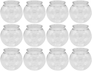 creative hobbies - 12 pack - 4 inch (100mm) ivy bowls clear plastic shatterproof - great for fishbowl, carnival games, candy, party favors, table centerpieces, vase, drinks