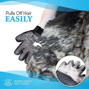Pet Grooming Gloves (Both Hands) Pet Hair Remover - Gentle, Machine Washable - Deshedding Brush Glove, Cat Brush, Dog Brush, Horse Brush, for Long Hair, Short Hair - Dog Grooming by CleanHouse Pets
