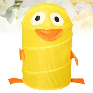 Cabilock Folding Laundry Bucket Cartoon Duck Kids Toy Container Laundry Hamper Bucket Sundries Storage Organizer Washing Basket for Home Bedrooms (Yellow)