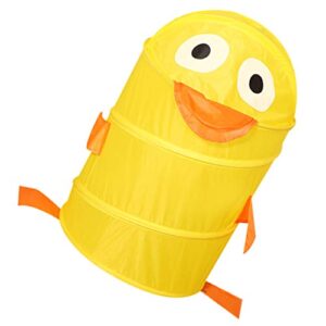 Cabilock Folding Laundry Bucket Cartoon Duck Kids Toy Container Laundry Hamper Bucket Sundries Storage Organizer Washing Basket for Home Bedrooms (Yellow)