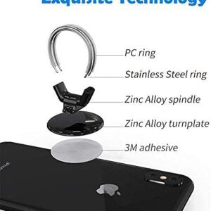 AirFly Phone Finger Ring Holder, 4 in 1, Universal Metal Phone Ring, Table Stand Kickstand, Car Vent Mount, Finger Grip Compatible All Smartphones, Black Matte