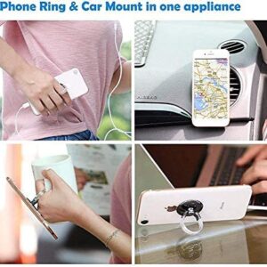 AirFly Phone Finger Ring Holder, 4 in 1, Universal Metal Phone Ring, Table Stand Kickstand, Car Vent Mount, Finger Grip Compatible All Smartphones, Black Matte