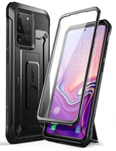 supcase ub pro series designed for samsung galaxy s20 ultra 5g case, built-in screen protector with full-body rugged holster & kickstand for galaxy s20 ultra (2020 release) (black)