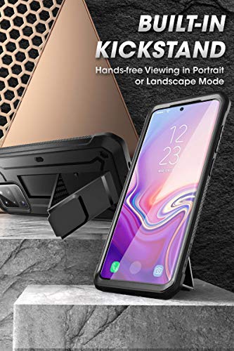 SUPCASE UB Pro Series Designed for Samsung Galaxy S20 Ultra 5G Case, Built-in Screen Protector with Full-Body Rugged Holster & Kickstand for Galaxy S20 Ultra (2020 Release) (Black)