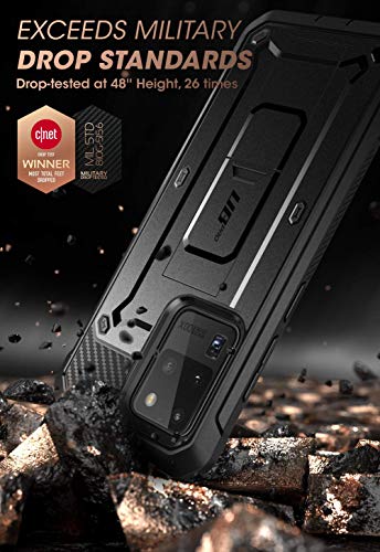 SUPCASE UB Pro Series Designed for Samsung Galaxy S20 Ultra 5G Case, Built-in Screen Protector with Full-Body Rugged Holster & Kickstand for Galaxy S20 Ultra (2020 Release) (Black)