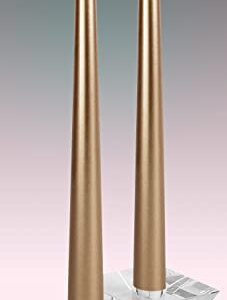 Hyoola Tall Metallic Antique Gold Taper Candles - 12 Inch - Dripless - 12 Pack - 10 Hour Burn Time