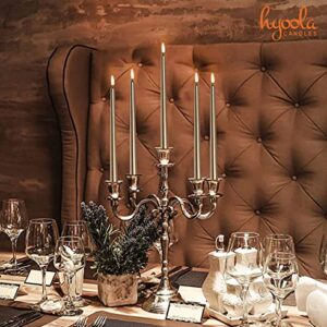 Hyoola Tall Metallic Antique Gold Taper Candles - 12 Inch - Dripless - 12 Pack - 10 Hour Burn Time