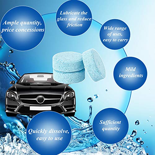 Boao 100 Pieces Car Windshield Glass Concentrated Washer Tablets Solid Car Effervescent Tablets Glass Solid Wiper Cleaning Tablets for Car Kitchen Window