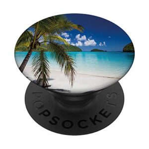tropical beach palm tree ocean getaway vacation popsockets swappable popgrip