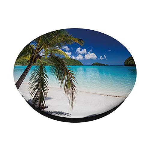 Tropical Beach Palm Tree Ocean Getaway Vacation PopSockets Swappable PopGrip