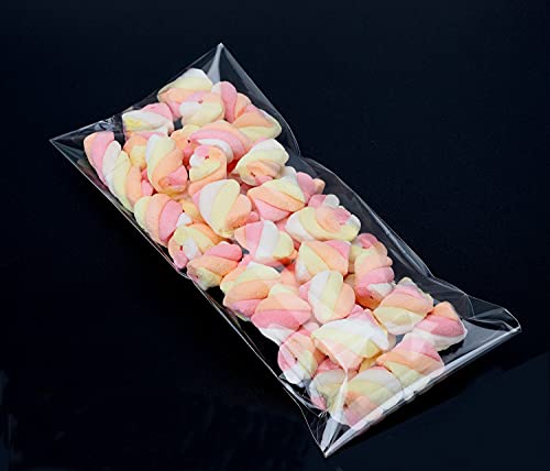 200 pcs Clear 4" x 9" (W:10xL:23CM) Self Seal Cello Cellophane Bags Resealable Poly Bags 2.8 mils for Cookie, Candy, Gift Bakery, Prints, Photos, Cards & Envelopes, Party Decorative