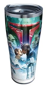 tervis triple walled star wars insulated tumbler cup keeps drinks cold & hot, 30oz - stainless steel, empire 40th collage