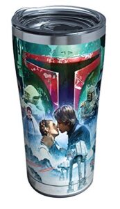 tervis triple walled star wars insulated tumbler cup keeps drinks cold & hot, 20oz - stainless steel, empire 40th collage