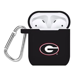 affinity bands georgia bulldogs silicone case cover compatible with apple airpods gen 1 & 2 (black)