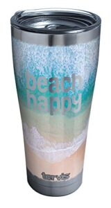 tervis triple walled 30a beach happy insulated tumbler cup keeps drinks cold & hot, 30oz - stainless steel, scene