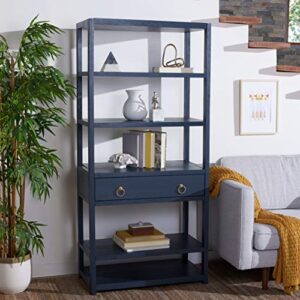 safavieh home collection johni navy and gold 5-shelf storage etagere