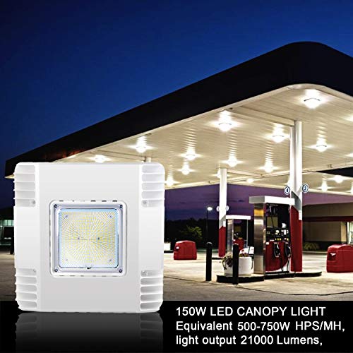 OSTEK LED Gas Station Canopy Light, 150W Carport Ceiling Light 5700K, Outdoor Rated (600W HID/HPS Equivalent), 90-277V IP65 DLC & UL Listed