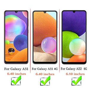 beukei (3 Pack) Compatible for Samsung Galaxy A32 4G / Galaxy A22 4G / Galaxy A31 Screen Protector Tempered Glass, (Not Fit for Galaxy A32 5G) 9H Hardness, (6.4 inch) Anti Scratch, Bubble Free