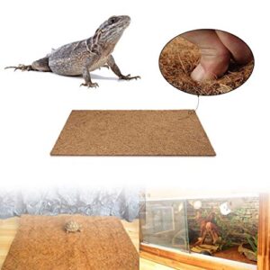 PINVNBY Reptile Carpet,Bearded Dragon Natural Coconut Fiber Mat,Lizard Terrarium Liner Pads,Tortoises Bedding Supplies for Gecko Snake Chameleons(4 Sheets / 19.7x11.8x0.4inches)